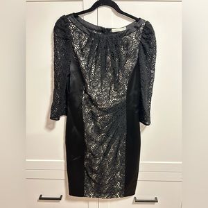 Karen Millen black lace/satin shift dress